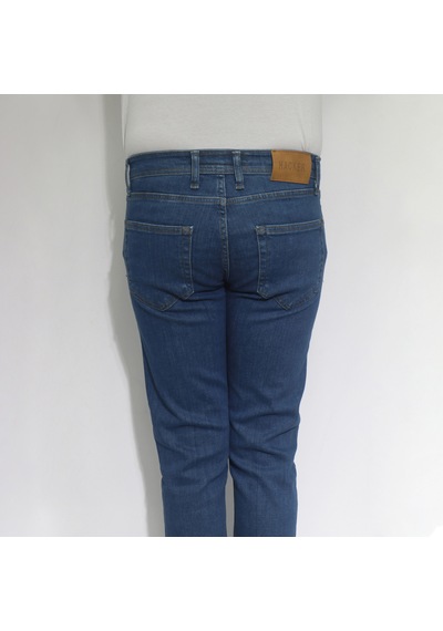 Dmctekstil Hacker Denim Erkek Koyu Mavi Normal Bel Rahat Kesim Dar Paça Jean Pantolon