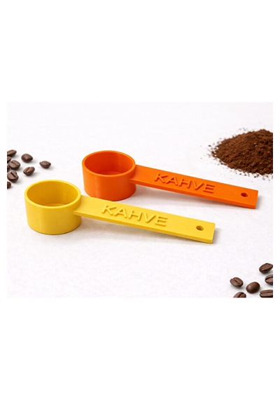 Kahve Yazılı Kahve Ölçü Kaşığı 2 Adet Espresso & Filtre Kahve Set-renk Seçenekli Sarı