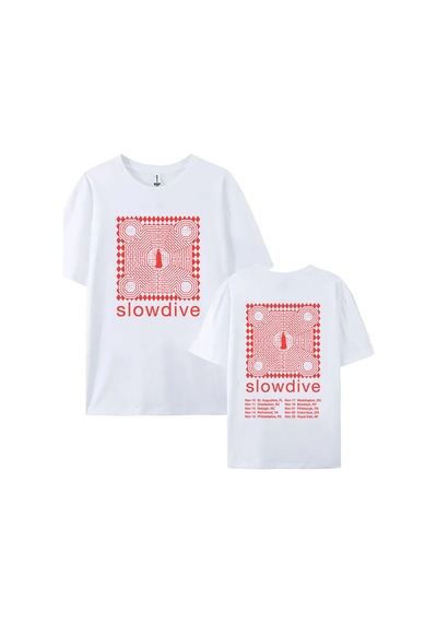 Startmore Beyaz Slowdive Turu Grafik Leri Yaz O-boyun Grafik Baskı İ Beyaz
