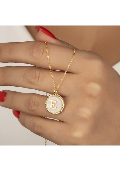 925 Ayar Gümüş Gold Harf Kolye