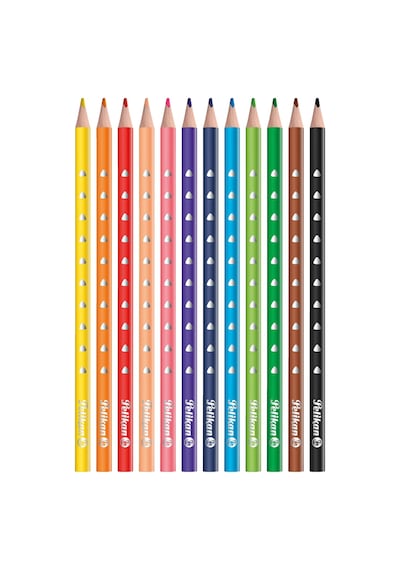 Pelikan 700634 Renkli Kalem Silverino, 12 Adet, Üçgen, İnce 165-Koyu Yeşil