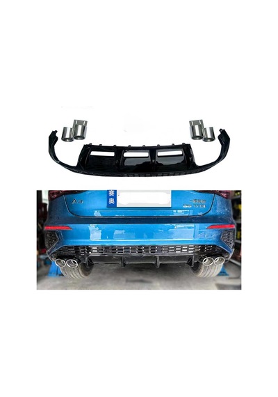 audi a3 2021-2022 h.b plastik eksoz ucu arka difüzör