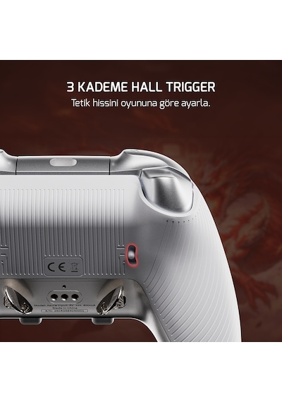 GamePower Asura Kablosuz Beyaz RGB TMR Gamepad 2.4G Bluetooth Kablolu PC Uyumlu + Taşıma Çantası