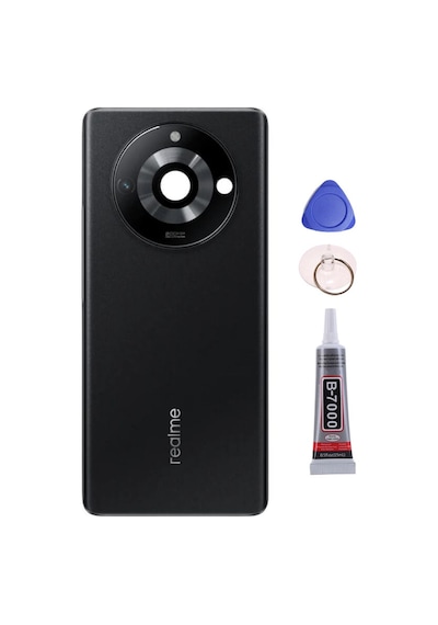 Realme 11 Pro Siyah Arka Kapak Batarya Kapağı Pil Kapağı Yapışkan Ve Sökme Aparatıyla Beraber Full Set Siyah