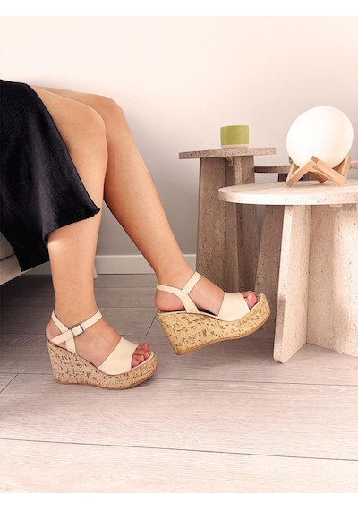 Asmi Shoes Kadın Pita Bej Tek Bant 10 Cm Yüksek Dolgu Mantar Taban Sandalet&ayakkabı Bej Bej Asmi Shoes Kadın Pita Bej Tek Bant 10 Cm Yüksek Dolgu Mantar Taban Sandalet&ayakkabı Bej Bej
