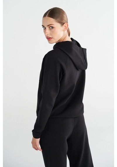 Hummel Tech Zip Hoodie 922436-2001 Siyah Kadın Fermaurlı Hoodie Siyah