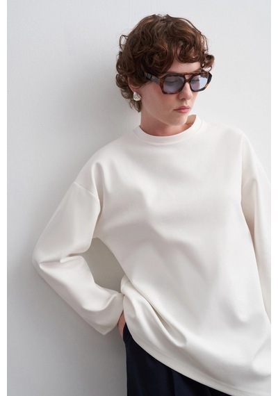 Kadriye Baştürk Kali Asimetrik Sweatshirt Ekru