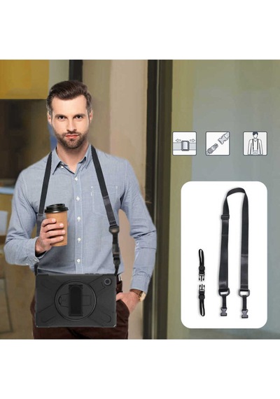 Galaxy Uyumlu  Tab A8 10.5 Sm-x200 2021 Joec Defender Tablet Silikon - Siyah Arka Kapak