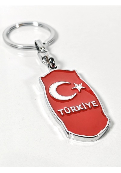 Kırmızı Ay Yıldız Ve Türkiye Yazılı Metal Anahtarlık Milli Sembollerin Şık Yorumu Çok Renkli