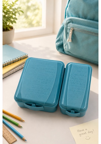Takeaway 1300 Ml Beslenme Kabı Seti & Beslenme Kutusu Lunch Box & İki Bölmeli Turkuaz - 911794129 Turkuaz