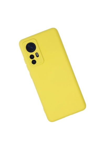 Xiaomi Mi 12 Kılıf Nano İçi Kadife Silikon - Sarı Düz Renkli