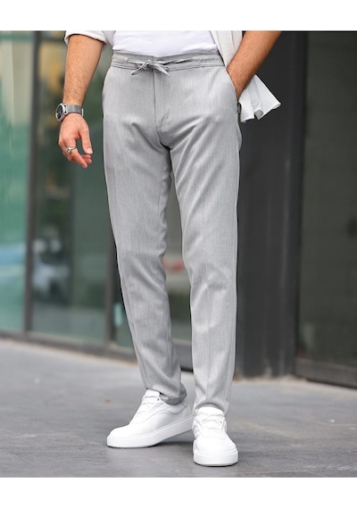 Slim Fit Likralı Jogger Pantolon Gri