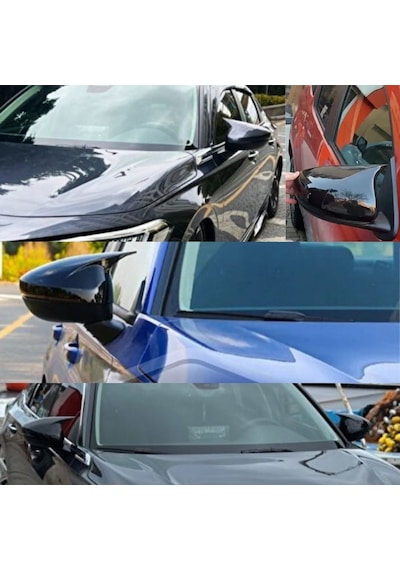 Honda Civic Fe 11. Nesil Yeni Kasa 2022 2023 2024 2025 2026 Uyumlu Yarasa Batman Ayna Kapağı Seti Parlak Siyah