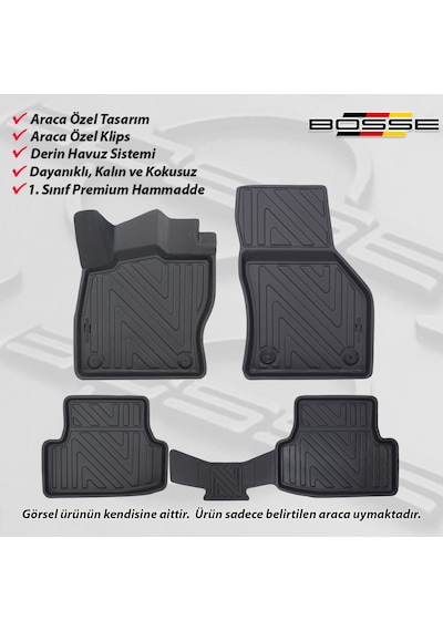 Seat Leon Paspas Araca Özel (Manuel Vites) 2021 Sonrası BOSSE 3D Havuzlu Oto Paspas