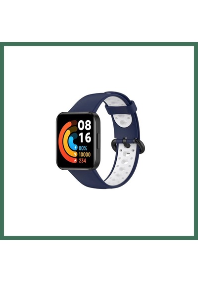 En-cag Redmi Watch 2 Spor Delikli Kordon - Lacivert-beyaz Bss