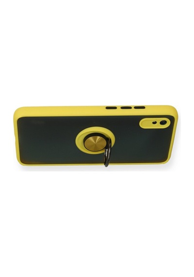 Redmi 9a Kılıf Montreal Yüzüklü Silikon Kapak - Sarı Bz8683140195953