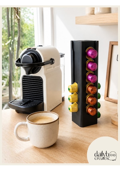 Kapsül Kahve Standı-nespresso Kapsül Düzenleyici-20-24 Kapsül Mutfak Düzenleyici-kapsül Tutucu Siyah