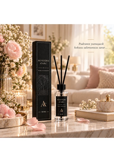 Premium Oda Kokusu Bambu Çubuklu Beyaz Şişe 100 Ml Pudra