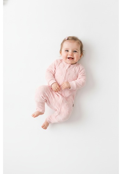 Tiffany Baby & Kids Puffy Cloudy Tasarımlı Fermuarlı Patiksiz Tulum Toz Pembe