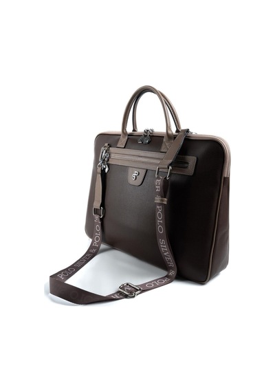 Silver & Polo Silver Polo Kahve - Vizon Düz Kadın Laptop Ve Evrak Çantası Sp1175