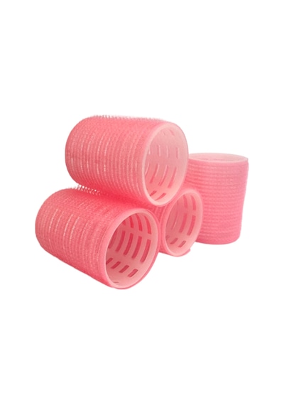 Croc 4lü Orta Boy Plastik Bigudi Pembe Cb22 - Cırtlı Yapışkanlı Saç Bigudisi Pembe