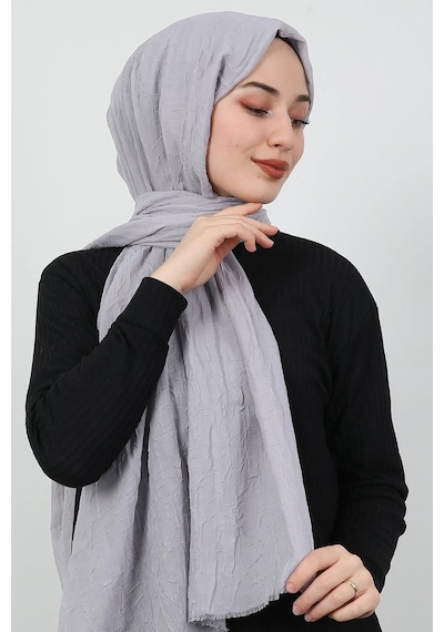 Bambu Kraş Şal Tesettür Giyim, Yüksek Kalite, Hafif, Rahat, Şık, Premium, Lux, Shawl, Scarf Gri
