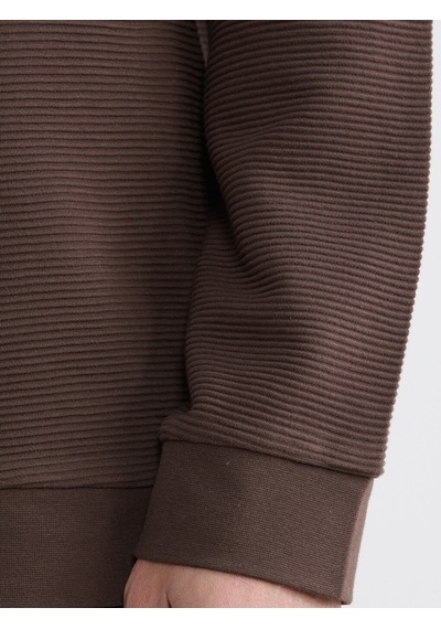 Lcw Eco Kahverengi Bisiklet Yaka Uzun Kollu Fitilli Erkek Sweatshirt