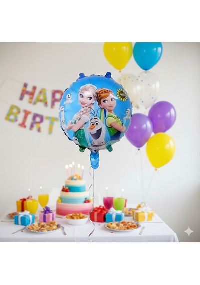 145 Cm Frozen Elsa Anna Olaf Folyo Balon 18 İnç - Doğum Günü Parti Dekorasyon Balonu Çok Renkli