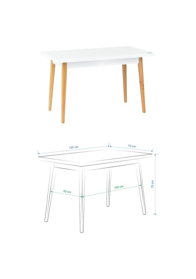 Vilinze Deniz Sandalye Avanos Ahşap Mutfak Masası Takımı - 70x120 Cm Gri