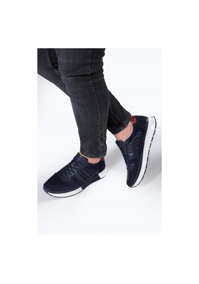 Ducavelli High Hakiki Deri Erkek Sneaker Ayakkabı, Low Top Sneaker, Hakiki Deri Sneaker Lacivert