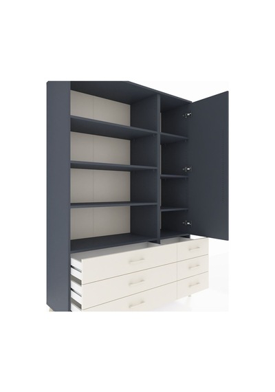 Hyperion Dolap 8 Raflı 6 Çekmeceli Tek Kapaklı 132x44x195 Antrasit-antrasit/aytaşı Antrasıt/aytası Hyperion Dolap 8 Raflı 6 Çekmeceli Tek Kapaklı 132x44x195 Antrasit-antrasit/aytaşı Antrasıt/aytası