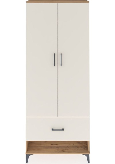 Arges Dolap 4 Raflı Tek Çekmeceli 2 Kapaklı 88x30x221 Çam-aytaşı Çam