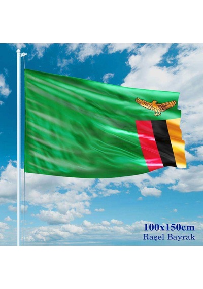 Zambiya Bayrağı - 100x150 Cm 1 Metre X 1,5 Metre - Raşel Kumaş 1