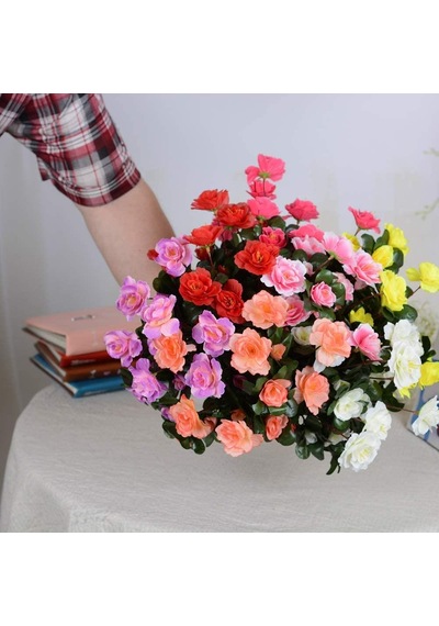 Yapay Çiçek Fuşya Pembe  Açelya Demeti 7 Dallı 33*20cm