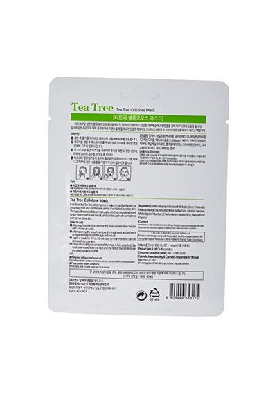 Problemli Ciltler Için Çay Ağacı Yağı İçeren Selüloz Maske Tea Tree Mask 8809446653175, One Size