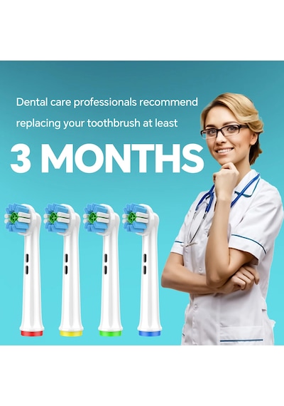 Yedek Diş Fırçası Kafaları Oral B Braun İle Uyumlu Profesyonel Elektrikli Fırça 4 Pcs