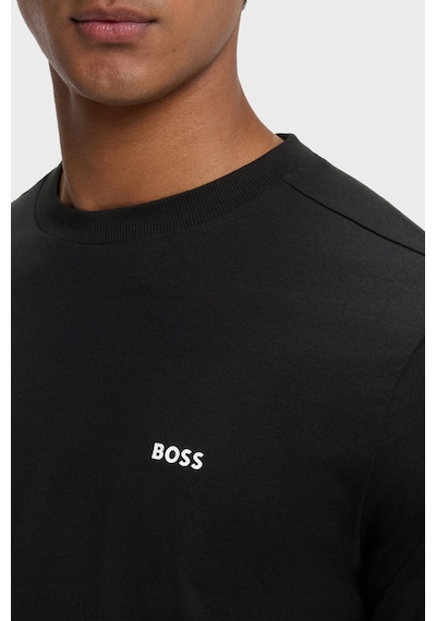 Boss Logolu Regular Fit Bisiklet Yaka Uzun Kollu T Shirt Erkek T Shirt 50506365 001 Siyah