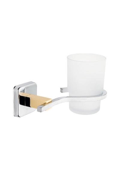 Monavit Ivory Banyo Ayna Önü Altın Pirinç Cam Diş Fırçalık A10303 Sarı