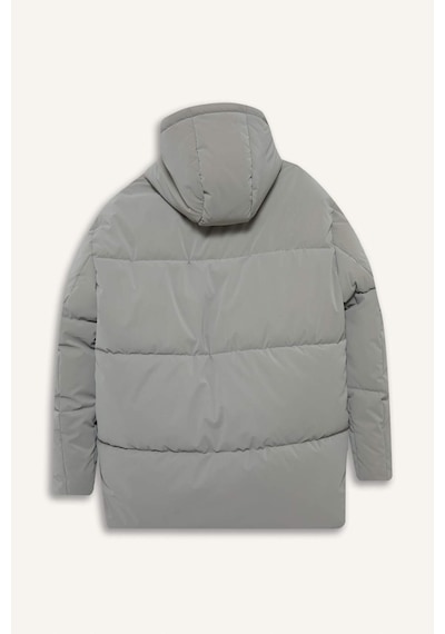 Defacto Su İtici Regular Fit Kapüşonlu Cepli Astarlı Rüzgar Geçirmez Fermuarlı Parka F0431ax25wngr454 Gri-gr454
