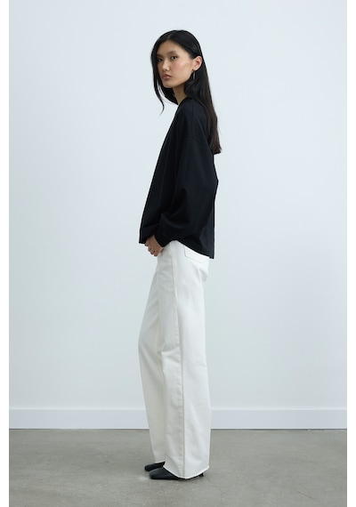 Suud Collection Siyah Dune Oversize Manşetli Tişört