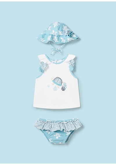 Kız Bebek Üçlü Mayo Set Mavi