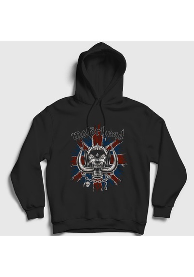 Presmono Unisex United Kingdom Motörhead Kapüşonlu Sweatshirt Siyah