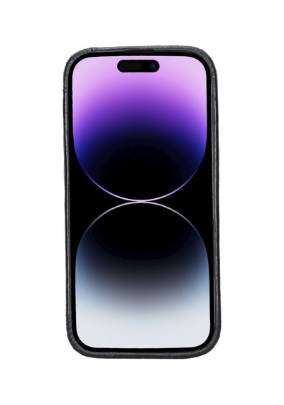Apple Uyumlu iPhone 15 Pro Deri Arka Kapak Rock Rst1