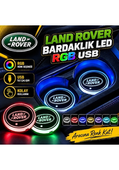 Land Rover Bardaklık Led Rgb Usb Renkli Işıklı Bardak Tutucu Ambiyans Aydınlatma