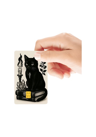 Gothic Cat Temalı Parlak Kredi/banka Kart Kaplama Sticker Standart