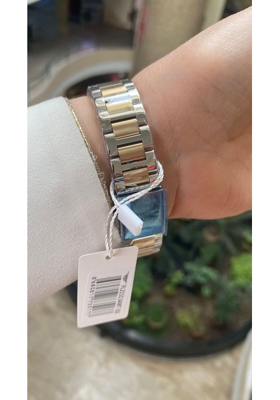 Ferro Quartz Çelik Altın/gri Siyah Kadran 28 Mm Kadın Kol Saati