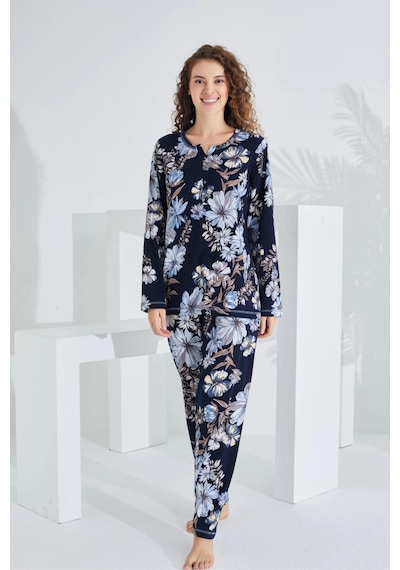 Etoile 98282 Kadın %100 Pamuk Uzun Kol Kadın Pijama Takımı 001