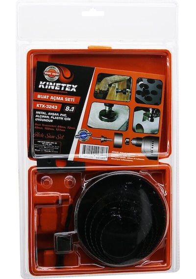 8in1 Buat Açma Panç Seti Metal - Ahşap - Pvc - Alçıpan - Pls. 64-73-89-102-127mm Ktx-3243
