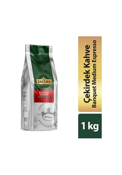 Jacobs Banquet Medium Espresso Beans Çekirdek Kahve 1000 Gr X 5 Paket Çekirdek