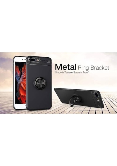 Apple Uyumlu iPhone 8 Plus Kilif Yüzüklü Tam Korumali Silikon Kapak 412599868